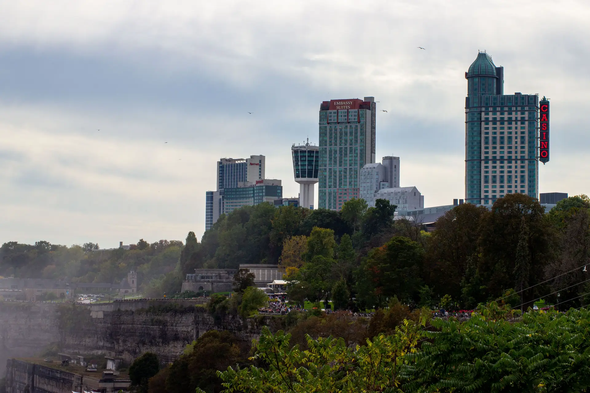 Panoramic view of Niagara Falls skyline