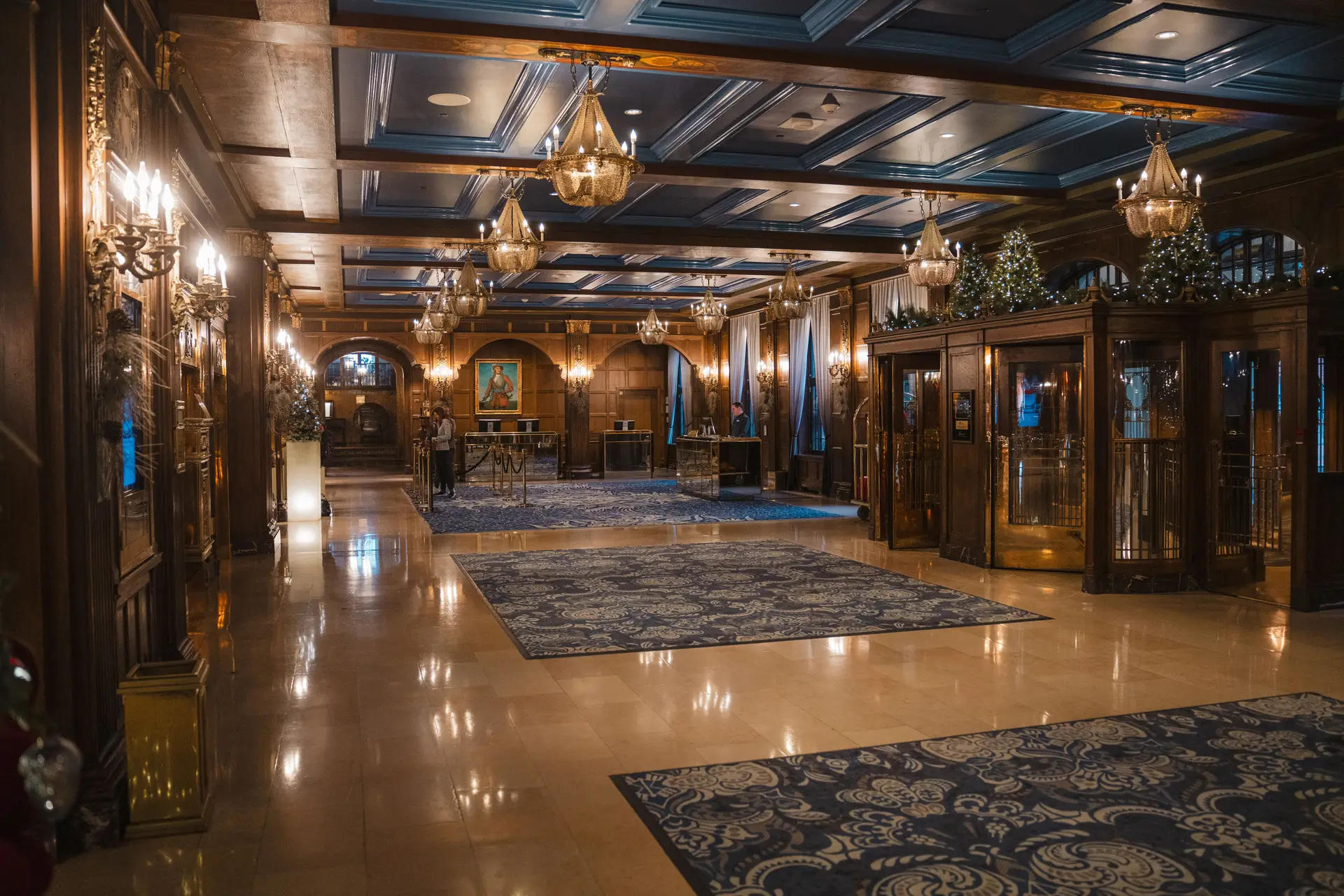 Luxury hotel lobby
